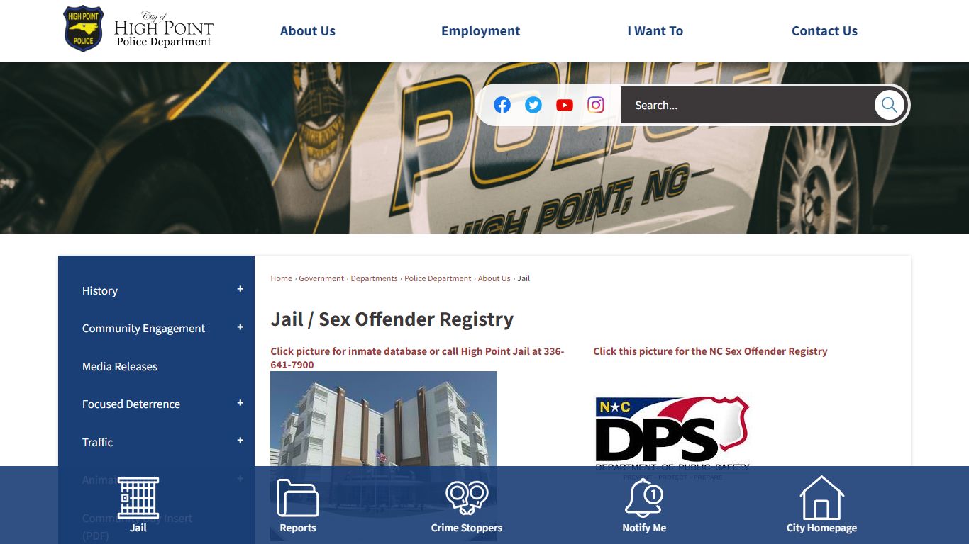 Jail / Sex Offender Registry | High Point, NC