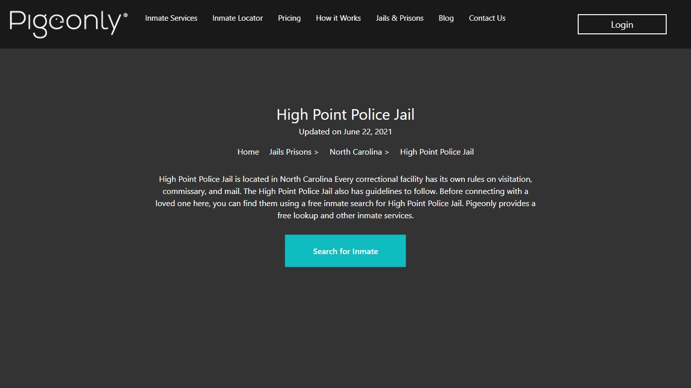 High Point Police Jail Inmate Search | North Carolina