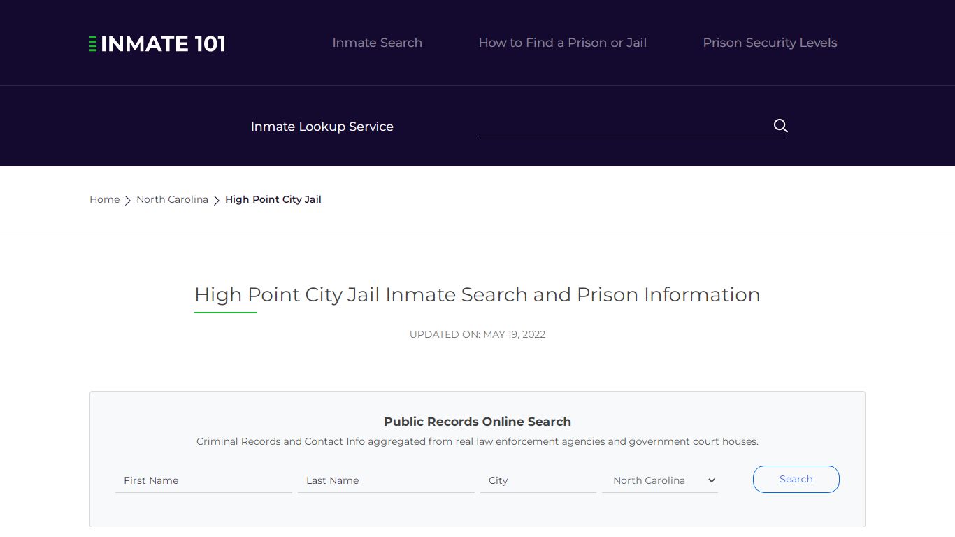 High Point City Jail Inmate Search, Visitation, Phone no ...
