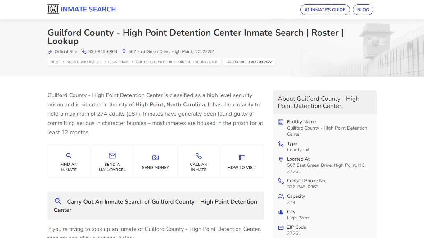 Guilford County - High Point Detention Center Inmate ...